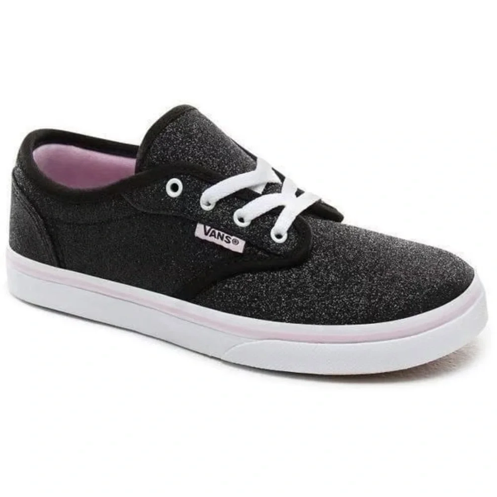 NEW Glitter Black Vans Off The Wall Sparkle Low Top Sneaker Atwood Lilac Snow